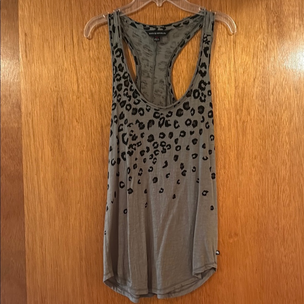 Gray Leopard Print Tank Top